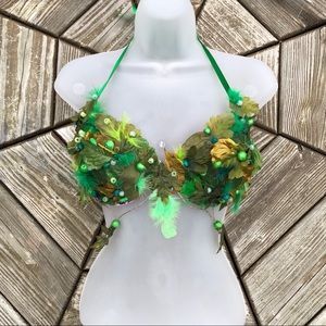 SOLD Green Leaf Bra Top Mother Earth Costume